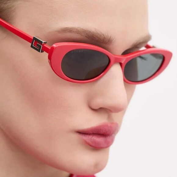 Gucci Women Sunglasses Red Grey Cat Eye GG1680S 005 BRAND NEW